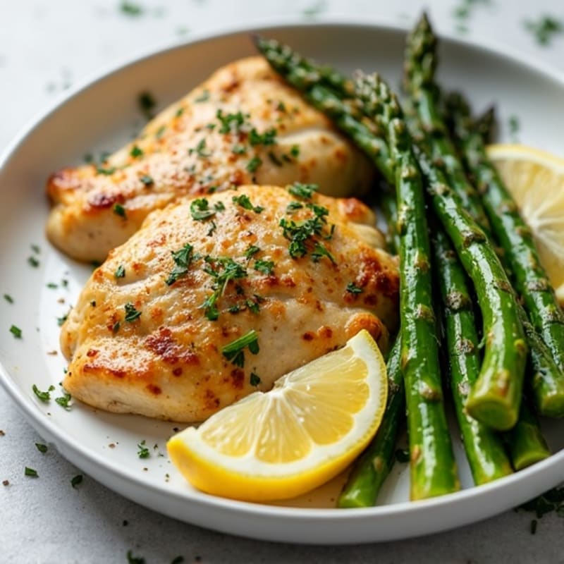 Sheet Pan Lemon Herb Chicken with Roasted Asparagus