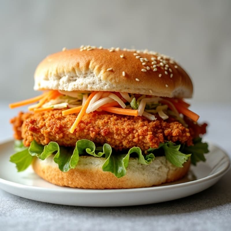 Crispy Air-Fried Chicken Sandwich with Zesty Slaw