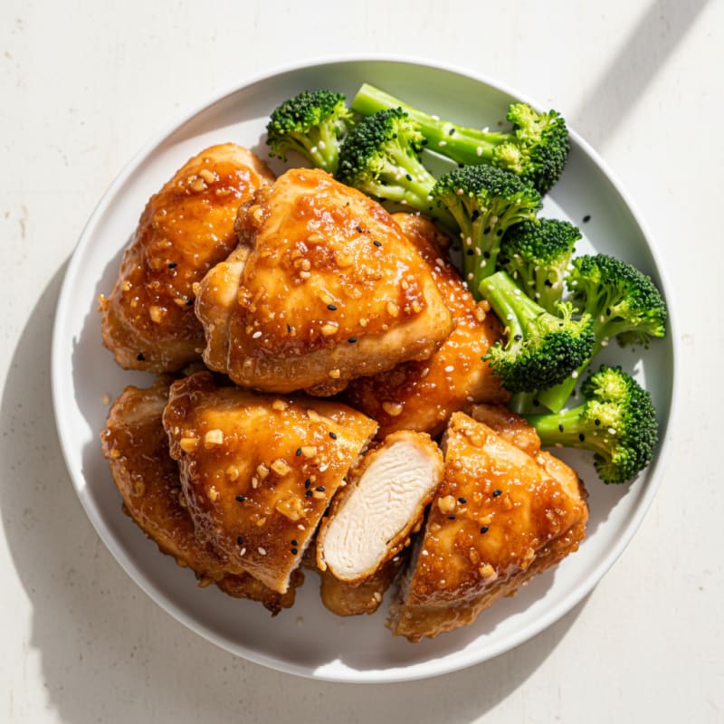 Crispy Honey-Garlic Chicken Thighs