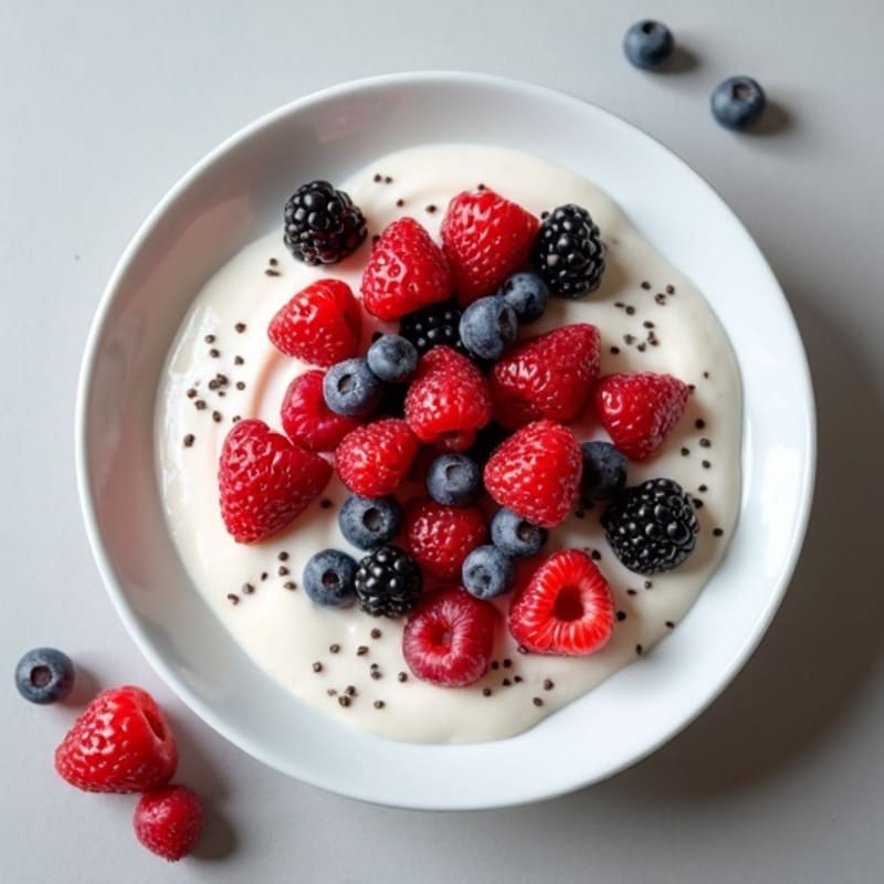 Silky Greek Yogurt Protein Mousse with Mixed Berries