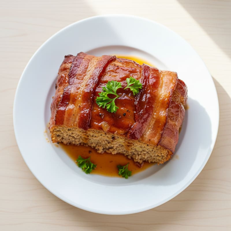 BBQ Bacon-Wrapped Meatloaf with Glaze