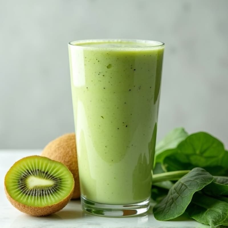 Creamy Kiwi Spinach Protein Smoothie