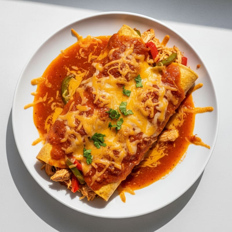 Chicken Enchiladas with Red Chili Sauce