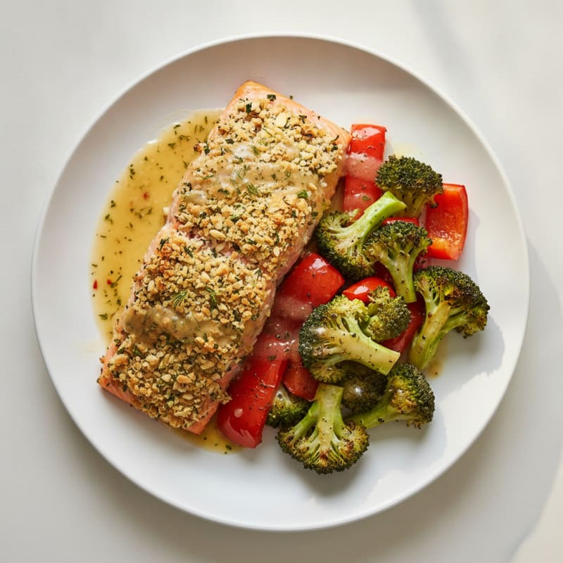 Herb-Crusted Salmon with Roasted Vegetables