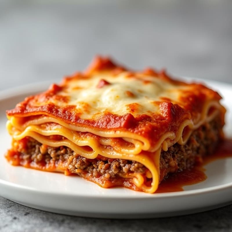 Hearty Baked Lasagna with Lean Ground Beef and Creamy Ricotta