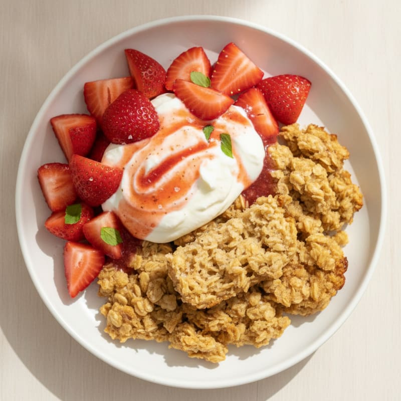 Strawberry Shortcake Baked Oats