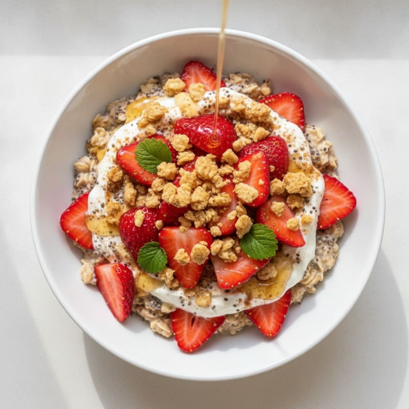 Strawberry Shortcake Overnight Oats