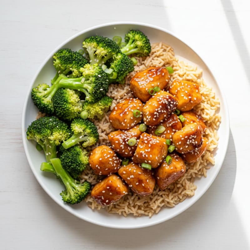 Crispy Honey-Garlic Chicken Bowls