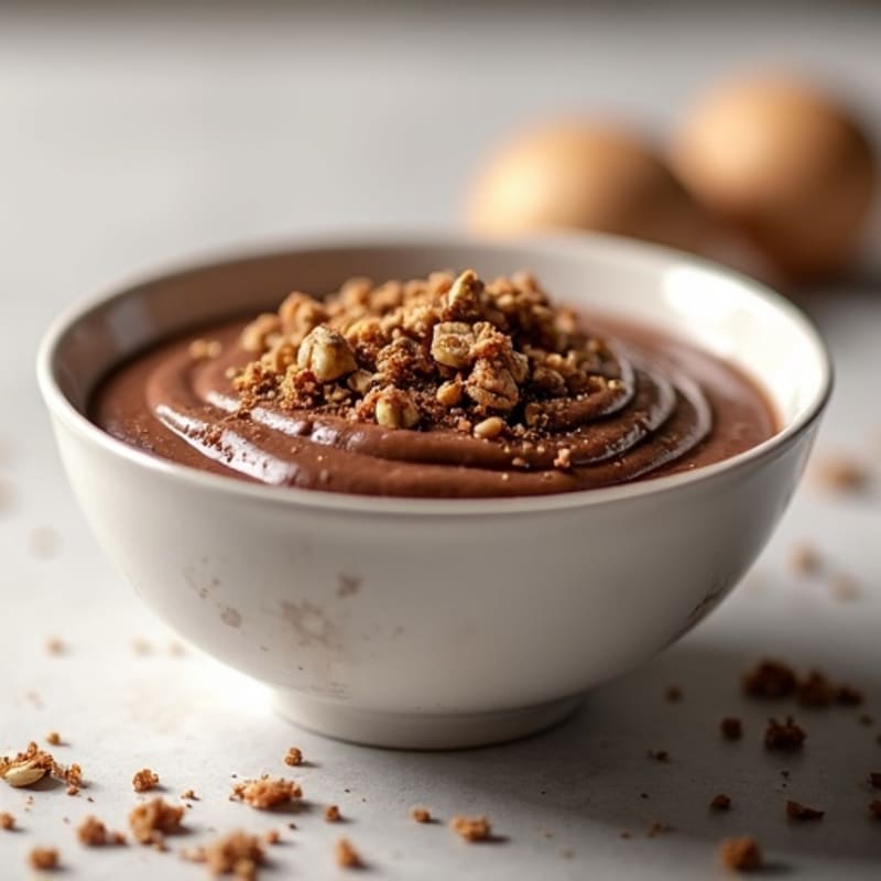 Creamy Chocolate Protein Pudding with Seed Crumble