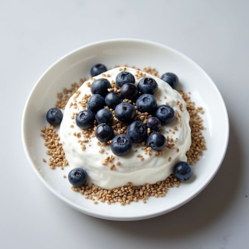 Greek Yogurt with Hemp Seeds and Blueberries