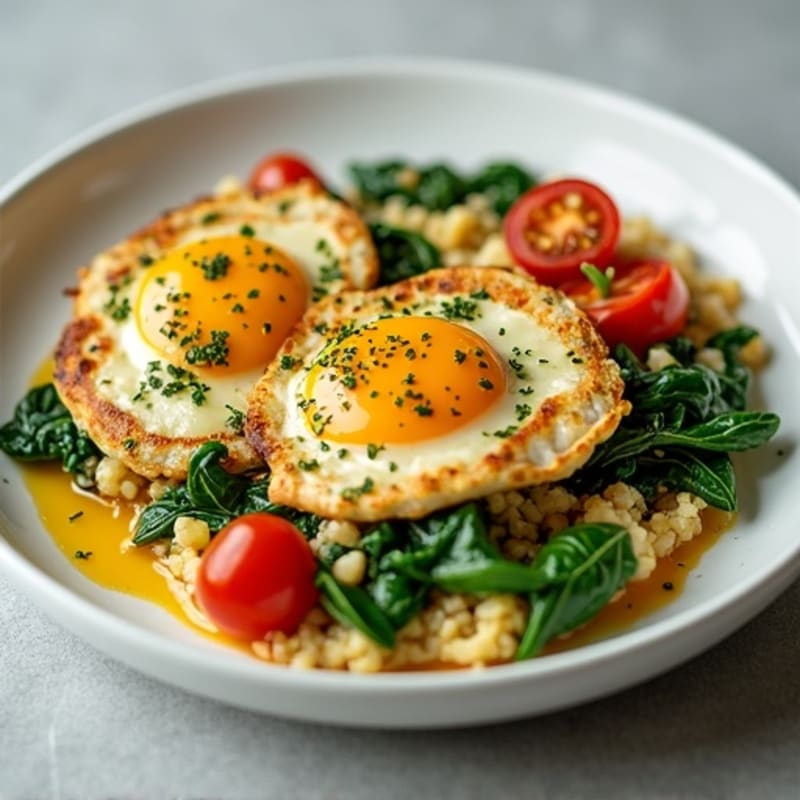 Egg White and Grilled Chicken Scramble with Spinach