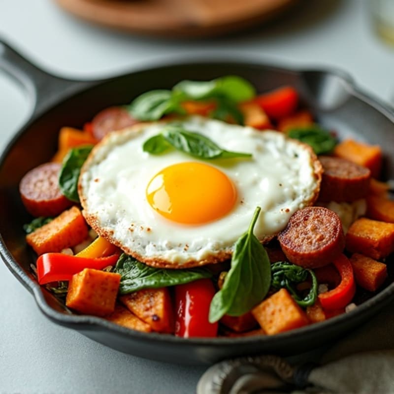 Crispy Sweet Potato Hash with Fried Eggs