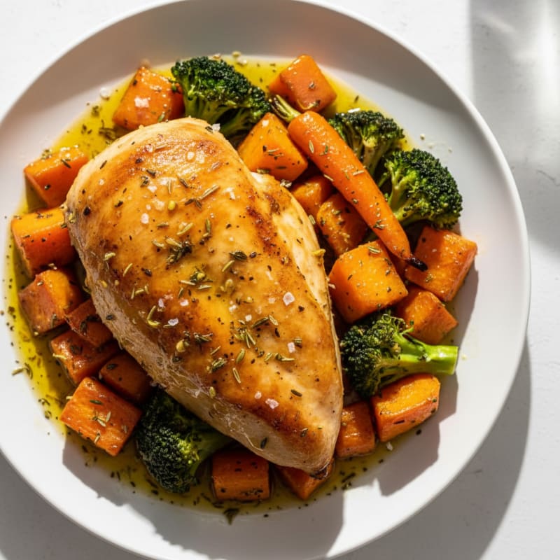 Garlic Herb Roasted Chicken with Root Vegetables