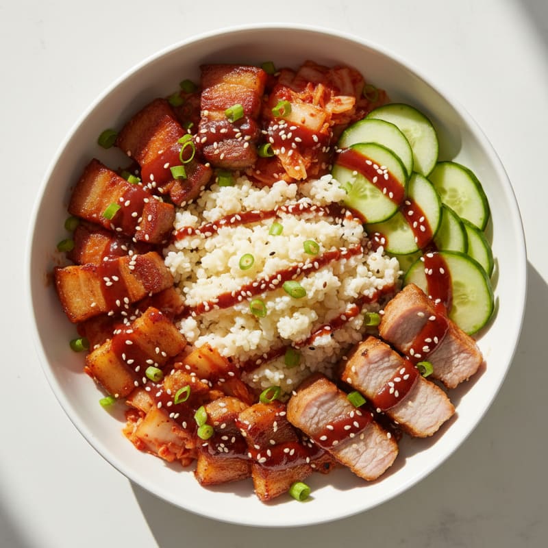 Spicy Gochujang Pork Belly Bowl