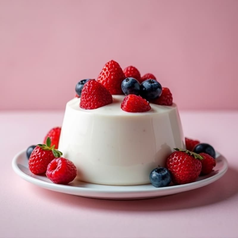 Greek Yogurt Protein Pudding with Mixed Berries