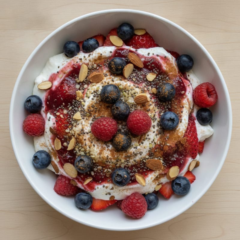 High-Protein Berry and Hemp Parfait