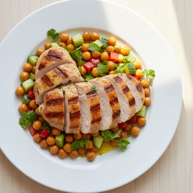 Grilled Turkey Breast with Crunchy Chickpea Salad