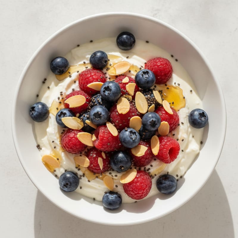 Silky Greek Yogurt Protein Pudding with Berries