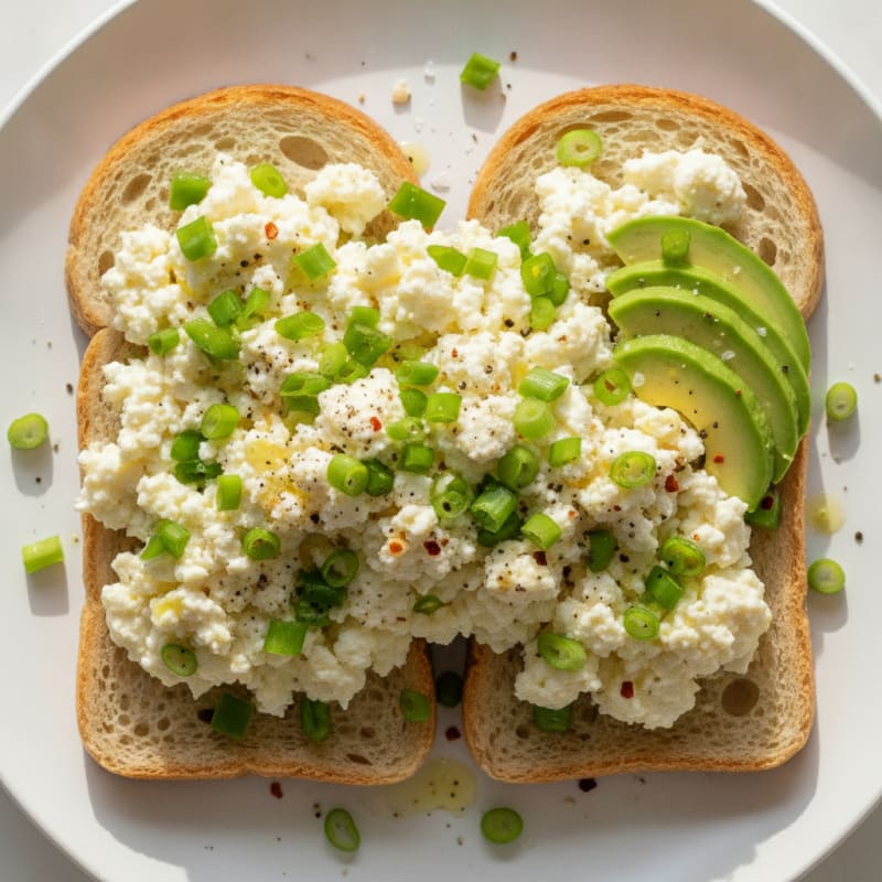 Sourdough Egg White Scramble with Cottage Cheese