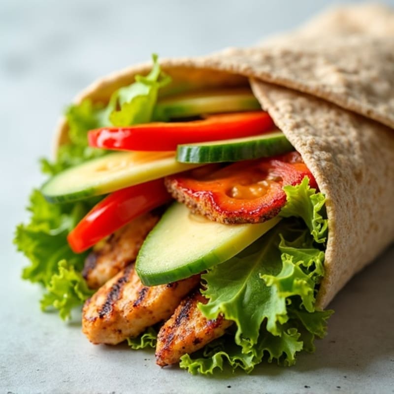 Grilled Chicken and Crunchy Veggie Wrap