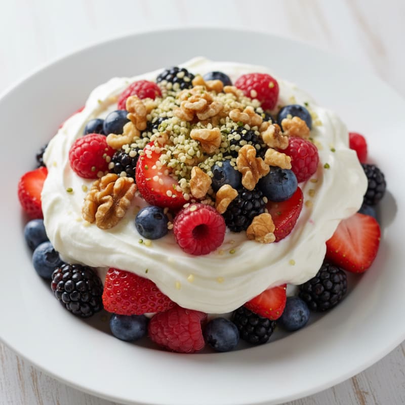 Greek Yogurt Protein Parfait with Mixed Berries