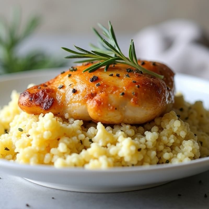Herb-Roasted Chicken with Garlic Cauliflower Rice