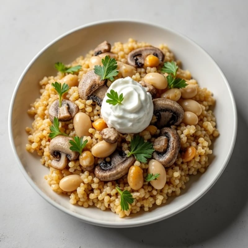 Creamy Mushroom Farro Risotto