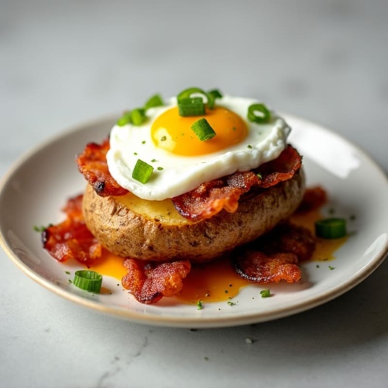 Crispy Baked Potatoes with Savory Lean Bacon and Creamy Greek Yogurt Topping