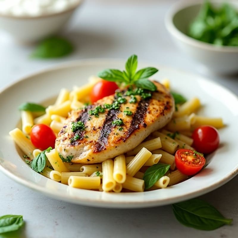 Creamy Pesto Chicken Pasta with Fresh Herbs
