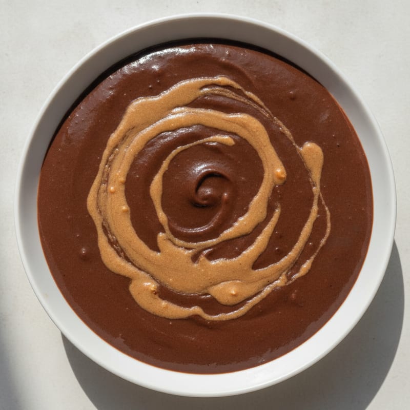Silky Chocolate Protein Pudding with Almond Butter Swirl