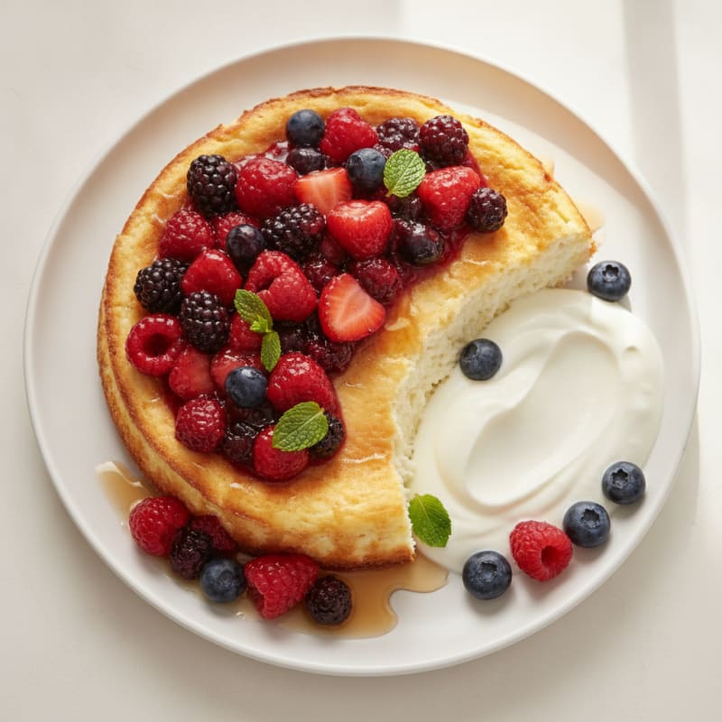 Protein Cheesecake with Greek Yogurt and Mixed Berries