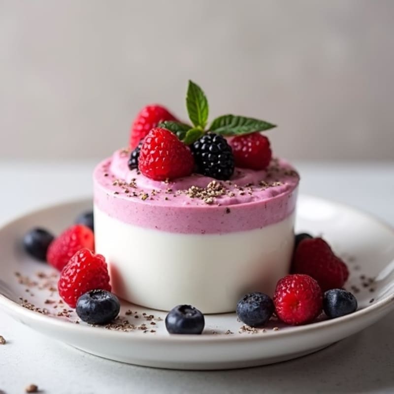 Greek Yogurt Protein Mousse with Mixed Berries