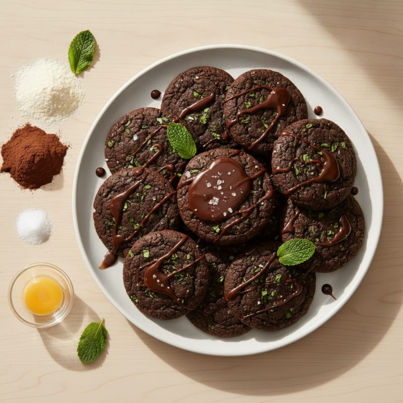 Fresh Mint Chocolate Protein Cookies