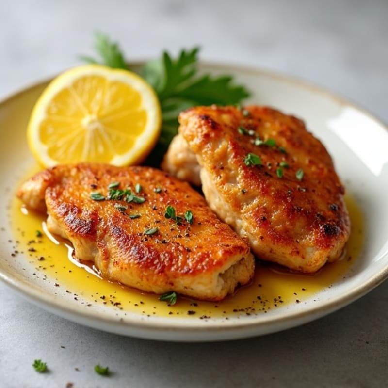 Crispy Lemon Garlic Pan-Seared Chicken Thighs