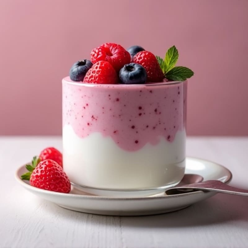 Silky Greek Yogurt Protein Pudding with Mixed Berries