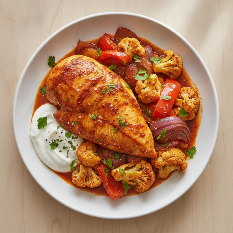 Spicy Harissa Chicken with Roasted Vegetables