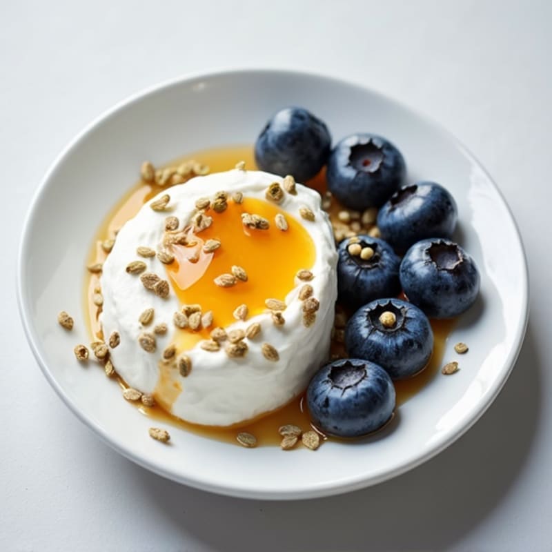 Greek Yogurt with Hemp Seeds and Blueberries