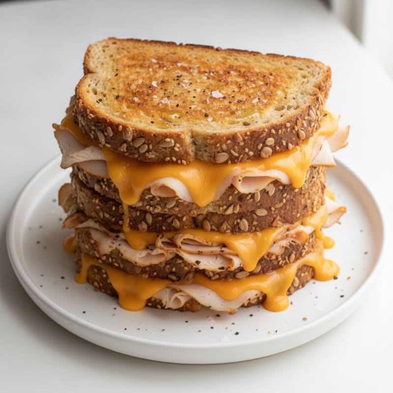 Triple-Decker Grilled Cheese Sandwich