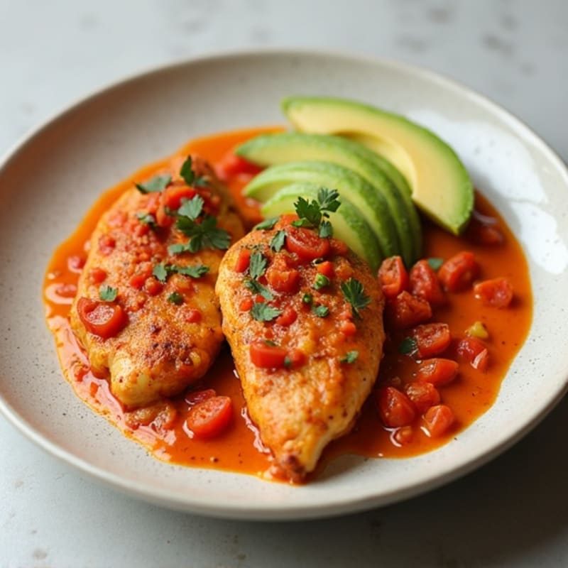 Spiced Chicken with Creamy Tomato Coconut Sauce