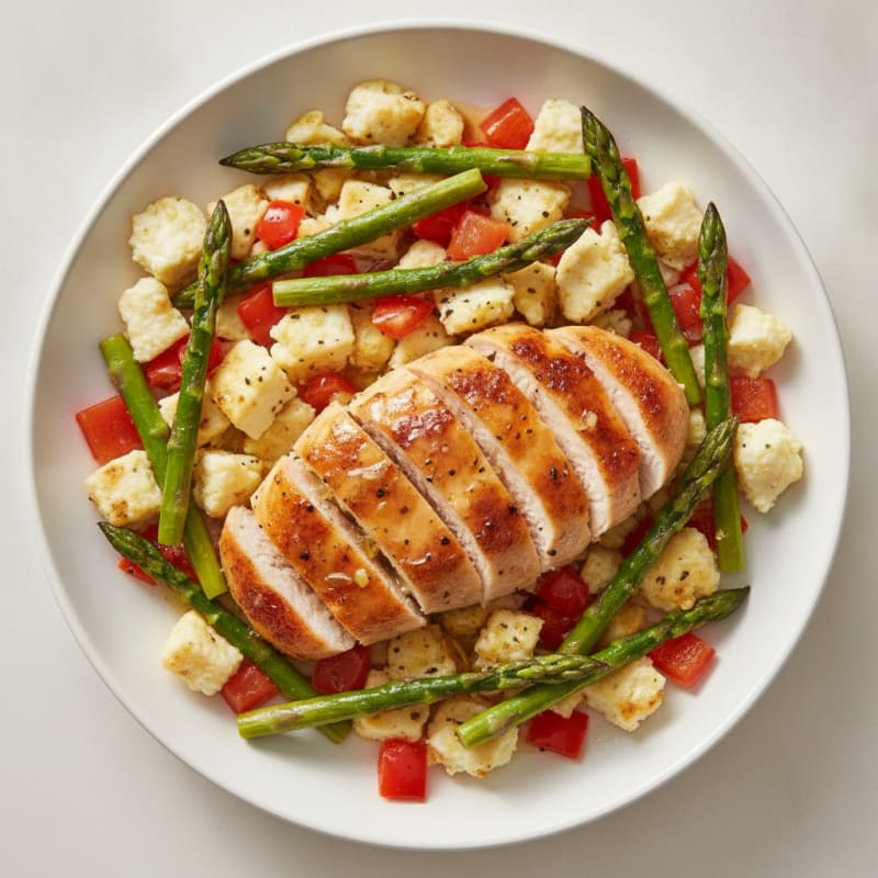 Sheet Pan Lemon Herb Chicken and Egg White Breakfast Hash