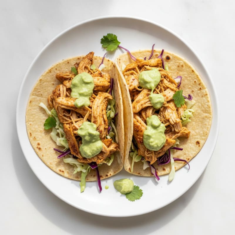 Chicken Tacos with Avocado Crema