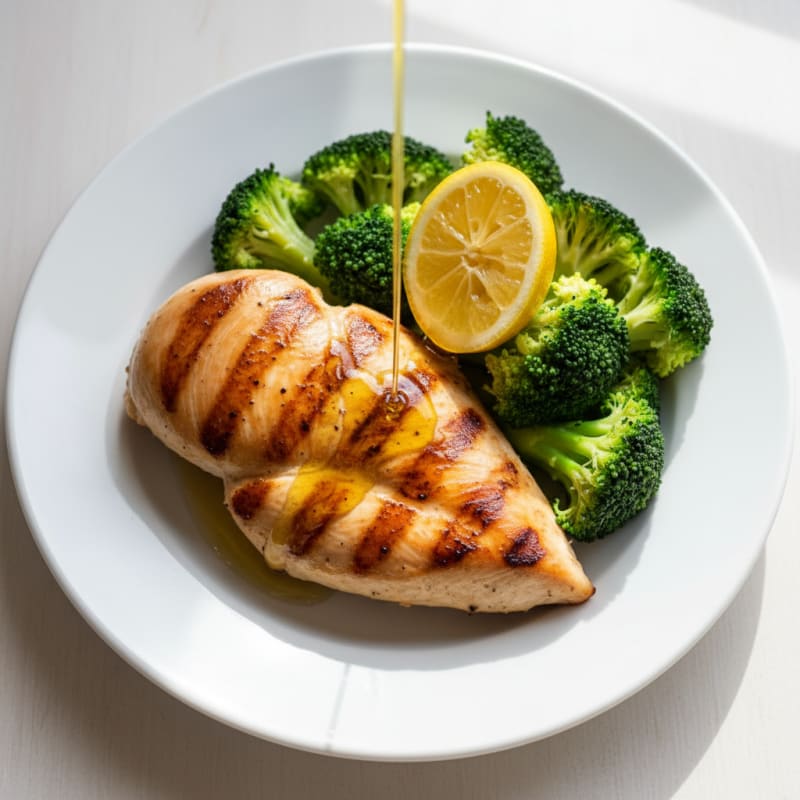 Grilled Chicken Breast with Steamed Broccoli