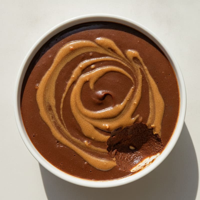 Silky Chocolate Protein Pudding with Almond Butter Swirl