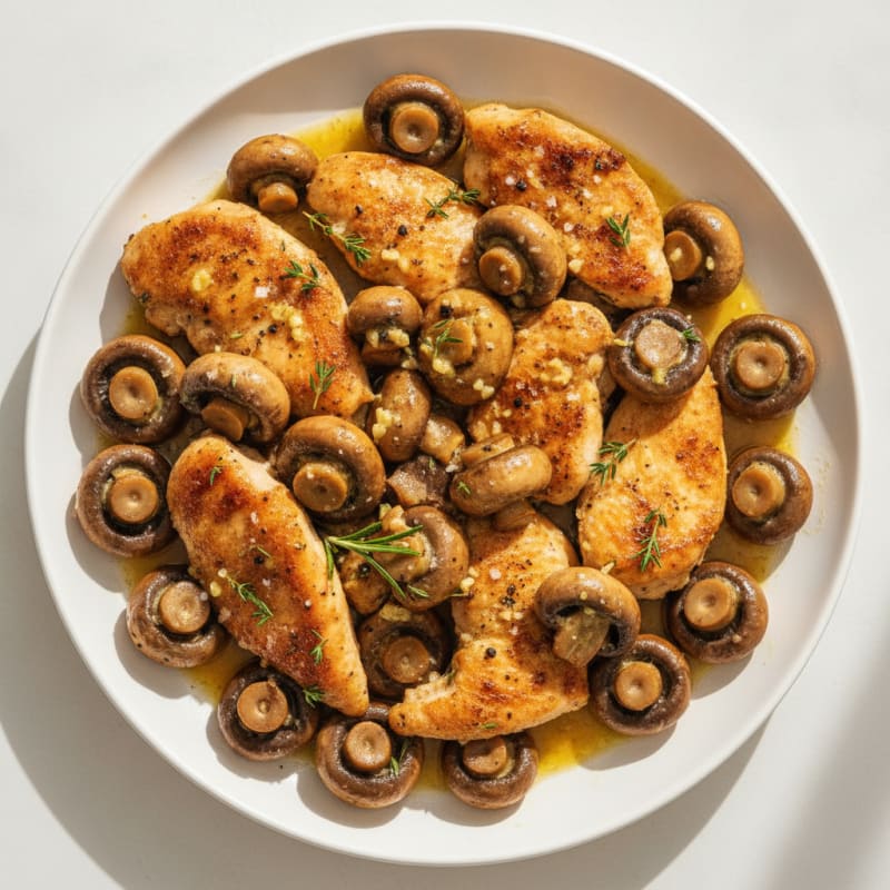 Roasted Garlic Butter Mushrooms