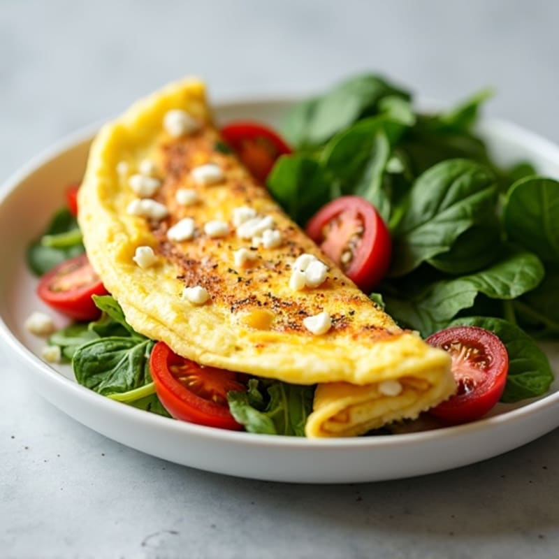 Egg White Spinach Omelette with Grilled Turkey Breast