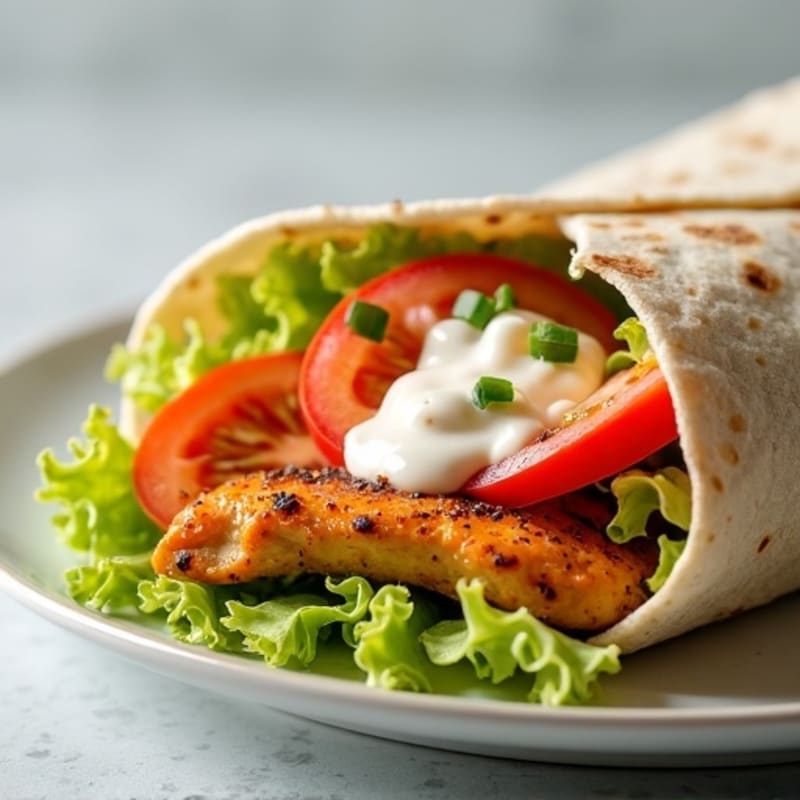 Healthy Buffalo Chicken Wrap with Creamy Ranch