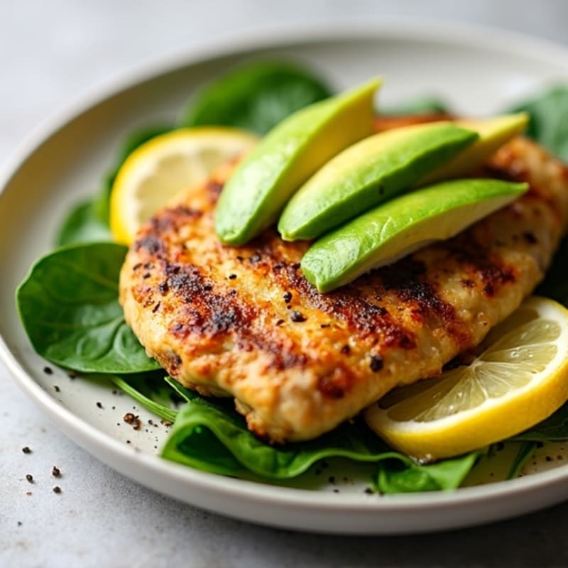 Lemon-Garlic Pan-Seared Chicken with Creamy Avocado