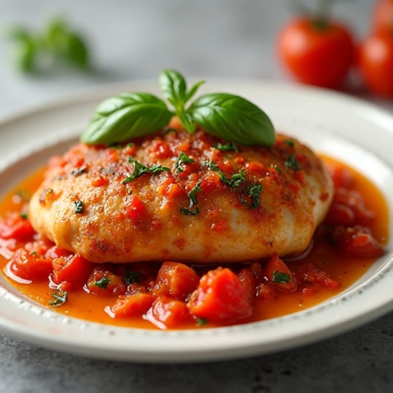 Braised Chicken with Bell Peppers and Herb-Tomato Sauce