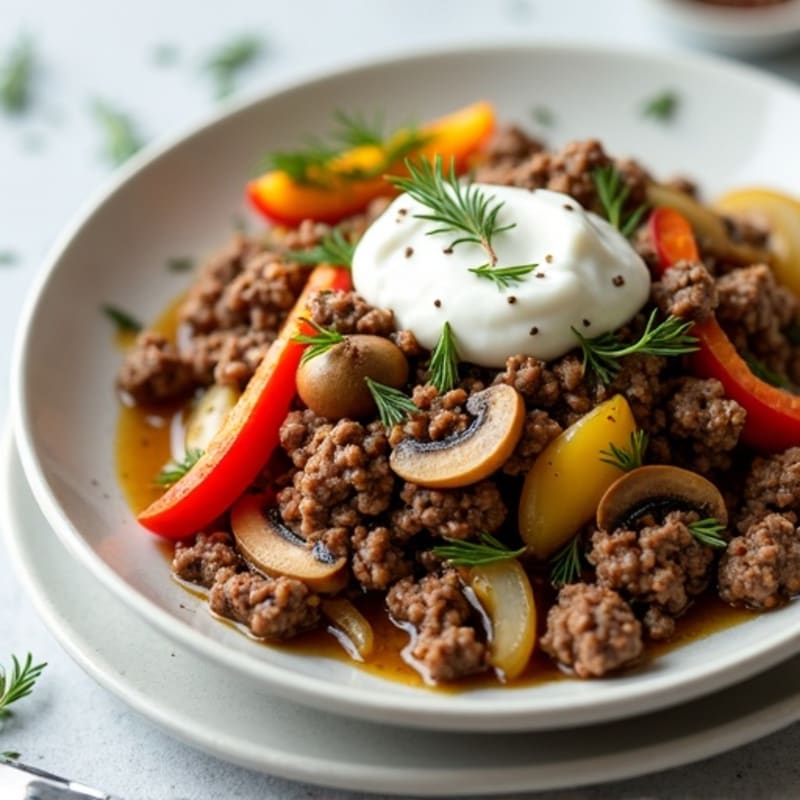 Herb-Seasoned Swedish Style Ground Beef Skillet