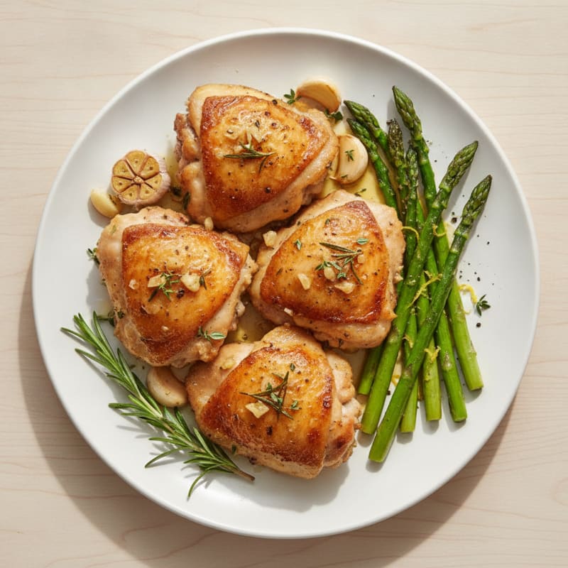 Garlic Herb Roasted Chicken Thighs